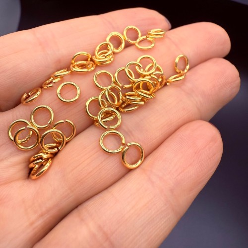 Колечки соединительные, разъёмные, размер 6х1 мм, люкс, качество ААА, латунь, цвет золото, цена за 20 шт