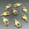 Карабин, замочек, лобстер, латунь, под золото, 17 мм, с соединительным колечком, цена за 1 шт