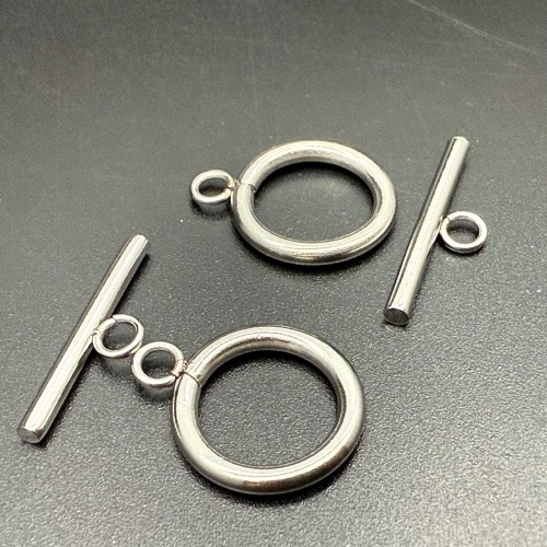 Замочек, тогл, нержавеющая сталь, палочка 20х2 мм, круг 14х2 мм