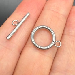 Замочек, тогл, нержавеющая сталь, палочка 20х2 мм, круг 14х2 мм