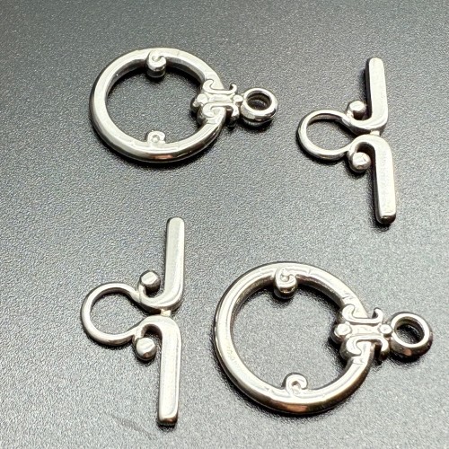 Замочек, тогл, нержавеющая сталь, палочка 21х2 мм, круг 15х2 мм