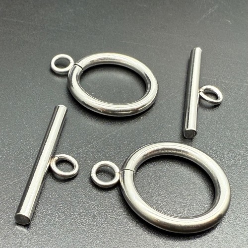 Замочек, тогл, нержавеющая сталь, палочка 25х2,5 мм, круг 18х2,5 мм
