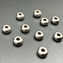 Бусина, разделитель, бублик, нержавеющая сталь, размер 6х3 мм, цена за 10 шт.