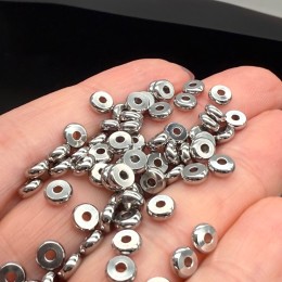 Бусина, разделитель, нержавеющая сталь, размер 5х2 мм, цена за 10 шт.