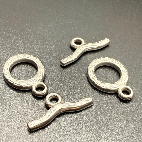Замочек, тогл, нержавеющая сталь, палочка 18х2 мм, круг 11х2 мм