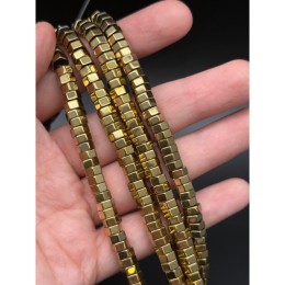 Каменные бусины, Гематит синтетический, золото, шайба, размер 6х3 мм, нить 40 см