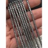 Каменные бусины, Гематит синтетический, цвет серебро, трубочки, размер 3х3 мм, нить 40 см
