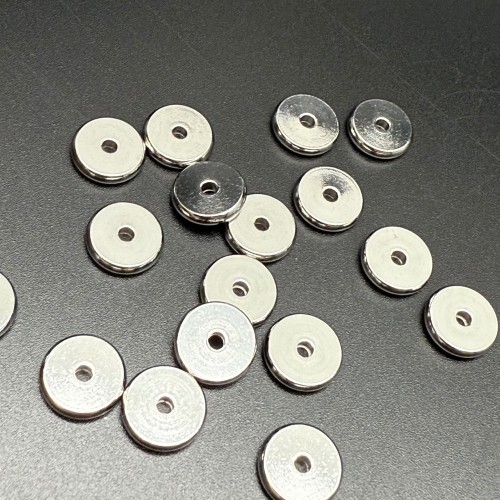 Бусина, разделитель, круг, нержавеющая сталь, размер 10х2 мм, цена за 1 шт.