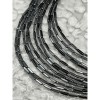 Каменные бусины, Гематит синтетический, трубочки, цвет темное серебро, размер 8х2 мм, нить 38 см