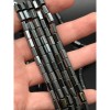 Каменные бусины, Гематит синтетический, трубочки шестиугольные, цвет темное серебро, размер 8х5 мм, нить 40 см