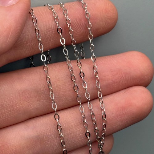 Цепь, №104, модель SS 925, родированное, размер звена 3х2 мм, цена за 0,5 метра