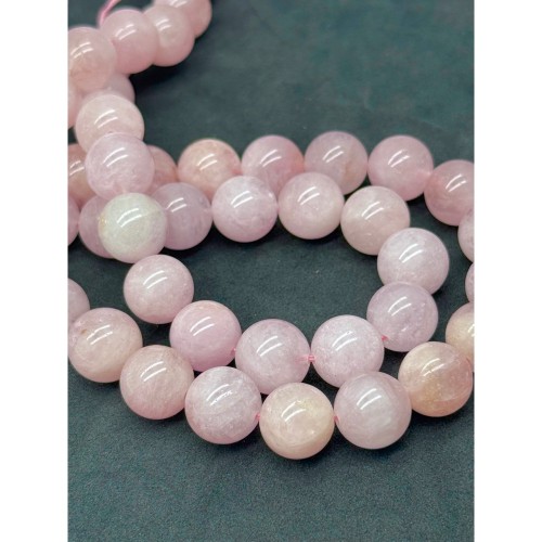 Каменные бусины, Морганит, розовый Берилл, воробьевит, люкс, шарик гладкий, 11,8 - 12 мм, длина нити 19 см