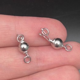 Замок, педальный, покрытие родий, модель SS 925 , 6 мм, цена за шт