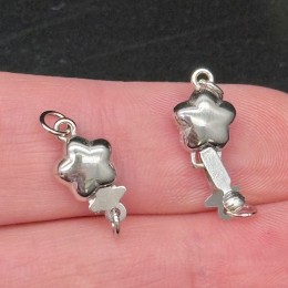 Замок, педальный, звезда, покрытие родий, модель SS 925 , размер 10х8 мм, цена за 1 шт