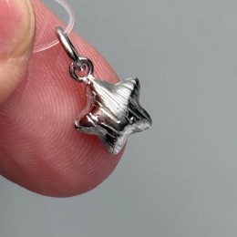 Подвеска "Звезда", модель SS 925, покрытие родий, размер 15х8 мм, цена за 1 шт.