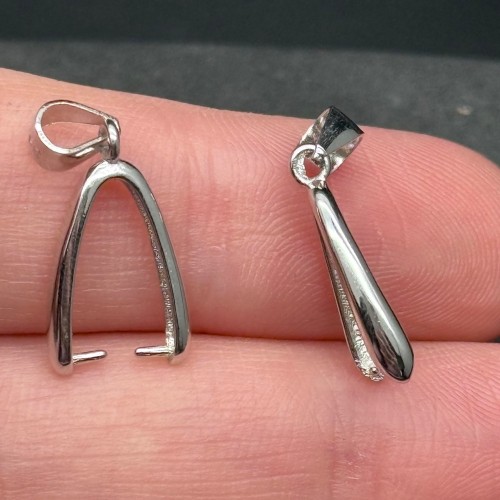 Бейл, разъемный, модель SS 925, покрытие родий, размер 22х3 мм, цена за 1 шт.