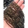 Каменные бусины, Обсидиан золотой, люкс, шарик гладкий, 3,8-4 мм, длина нити 38 см