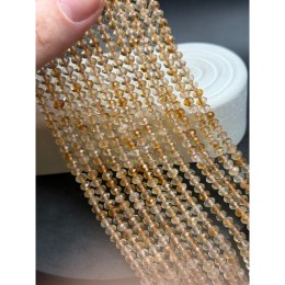 Каменные бусины, Цитрин, люкс, огранка, рондель,  5х3,5мм, длина нити 38 см