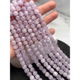 Каменные бусины, Аметист, лавандовый, кубик, огранка, 9х9 мм, длина нити 19-20 см