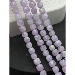 Каменные бусины, Аметист, лавандовый, кубик, огранка, 9х9 мм, длина нити 19-20 см