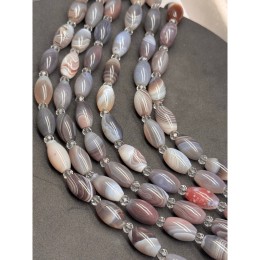 Каменные бусины, Агат Ботсвана, овал, размер 13х8 мм, длина нити 38 см