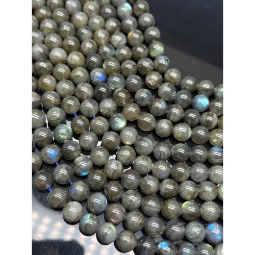 Каменные бусины, Лабрадор, 2А, шарик гладкий, 10 мм, длина нити 19 см