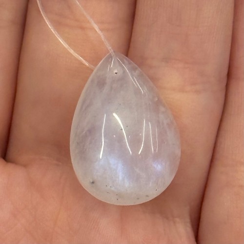 Подвеска №1, Лунный камень, адуляр, капля, размер 26х19 мм, цена за 1 шт.