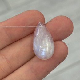 Подвеска №5, Лунный камень, адуляр, капля, размер 26х14 мм, цена за 1 шт.