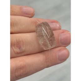Бусина№4, Рутиловый кварц, люкс, размер 22х14 мм, цена за 1 шт.