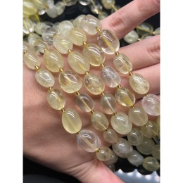 Каменные бусины, Цитрин, лимонный, фриформы, размер ~13-16 мм, длина нити 40 см