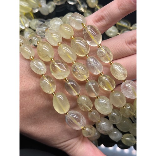 Каменные бусины, Цитрин, лимонный, фриформы, размер ~13-16 мм, длина нити 40 см