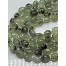 Каменные бусины, Пренит, фриформы, размер ~12-16 мм, длина нити 39 см