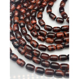 Каменные бусины, Бычий глаз, бочонок, 14х10 мм, длина нити 38-39 см