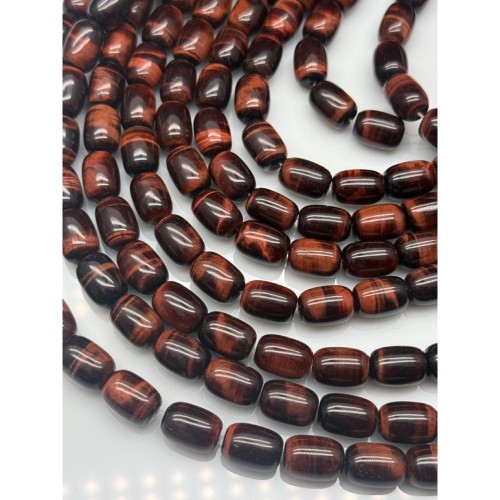 Каменные бусины, Бычий глаз, бочонок, 14х10 мм, длина нити 38-39 см