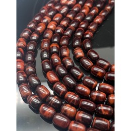 Каменные бусины, Бычий глаз, бочонок, 14х10 мм, длина нити 38-39 см