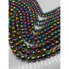Каменные бусины, Гематит синтетический, цвет радуга, шарик огранка, размер 9,5-9,7 мм, нить 38 см