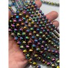 Каменные бусины, Гематит синтетический, цвет радуга, шарик огранка, размер 9,5-9,7 мм, нить 38 см