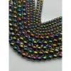 Каменные бусины, Гематит синтетический, цвет радуга, шарик огранка, размер 6 мм, нить 40 см