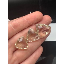 Подвеска №1, Цитрин, лимонный кварц, люкс, размер ~19 мм, цена за 1 шт.