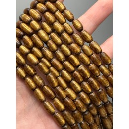 Каменные бусины, Коралл золотой, бочонок, размер ~ 11х7 мм, длина нити 40 см