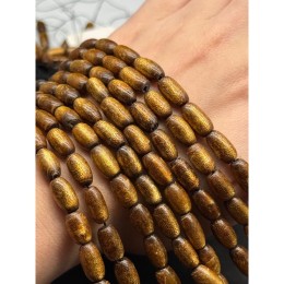 Каменные бусины, Коралл золотой, бочонок, размер ~ 11х7 мм, длина нити 40 см