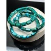 Каменные бусины, Хризоколла с малахитом, (Конго), люкс, столбик огранка, 11х7 мм, браслет