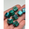 Подвеска, Бусина, Хризоколла на малахите, "Куб", размер ~11,8-12 мм, цена за 1 шт.