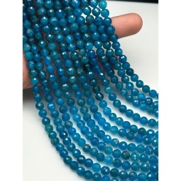 Каменные бусины, Апатит, шарик огранка, 6 мм, длина нити 38 см