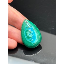 Подвеска №2, Хризоколла с малахитом, размер 34х23 мм, цена за 1 шт.