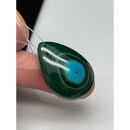 Подвеска №5, Хризоколла с малахитом, размер 34х24 мм, цена за 1 шт.