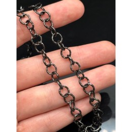 Цепь № 58, цвет черный, размер звена 7,5 мм, цена за 0,5 метра