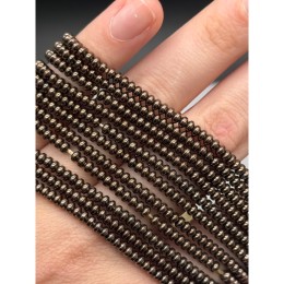 Каменные бусины, Гематит синтетический, шоколад, диск, размер 3х2 мм, нить 40 см
