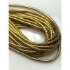 Каменные бусины, Гематит синтетический, цвет золото, трубочки (шайба), размер 2х2 мм, нить 40 см