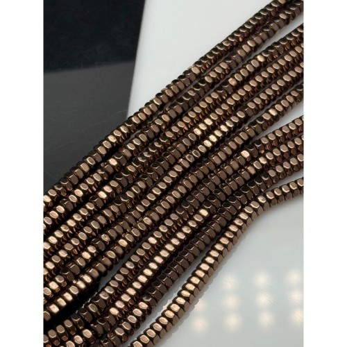 Каменные бусины, Гематит синтетический, цвет шоколад, шайба, размер 4х2 мм, нить 40 см